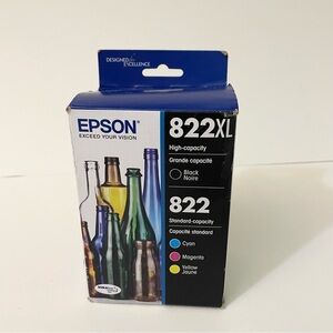 Epson 822XL Black + 822 Color Combo Pack ~ T822XL-BCS Expired 2024